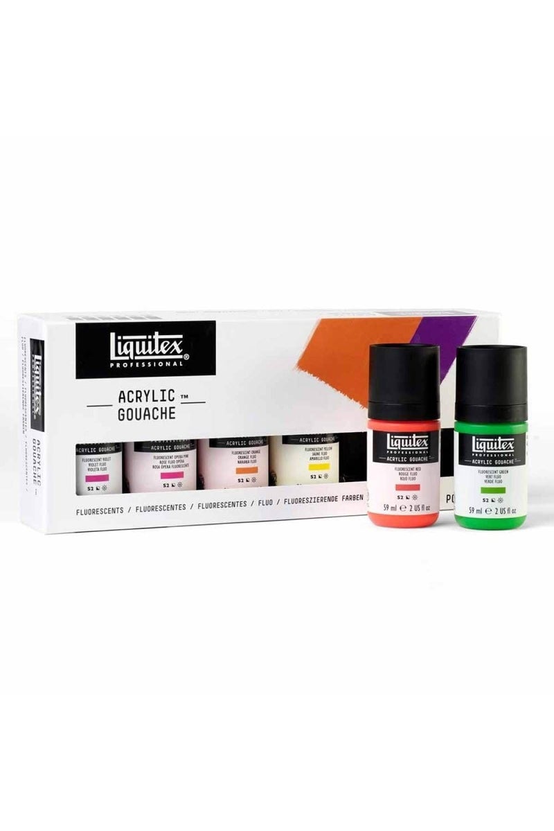 Liquitex Professional Acrylic Gouache Paint, 6 x 59ml (2-oz), Fluorescents Set - Image 2